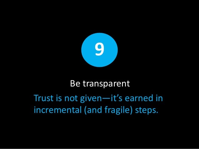 Being Transparent